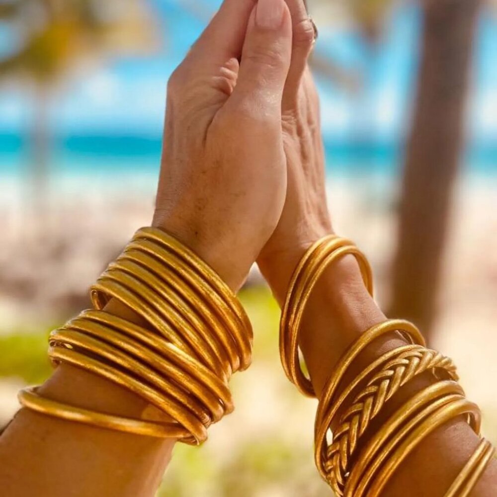 Awesome Gold leaf Jelly Thai  bracelet bangles waterproof